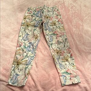 H&M Multicolor Floral Straight Leg Jeans